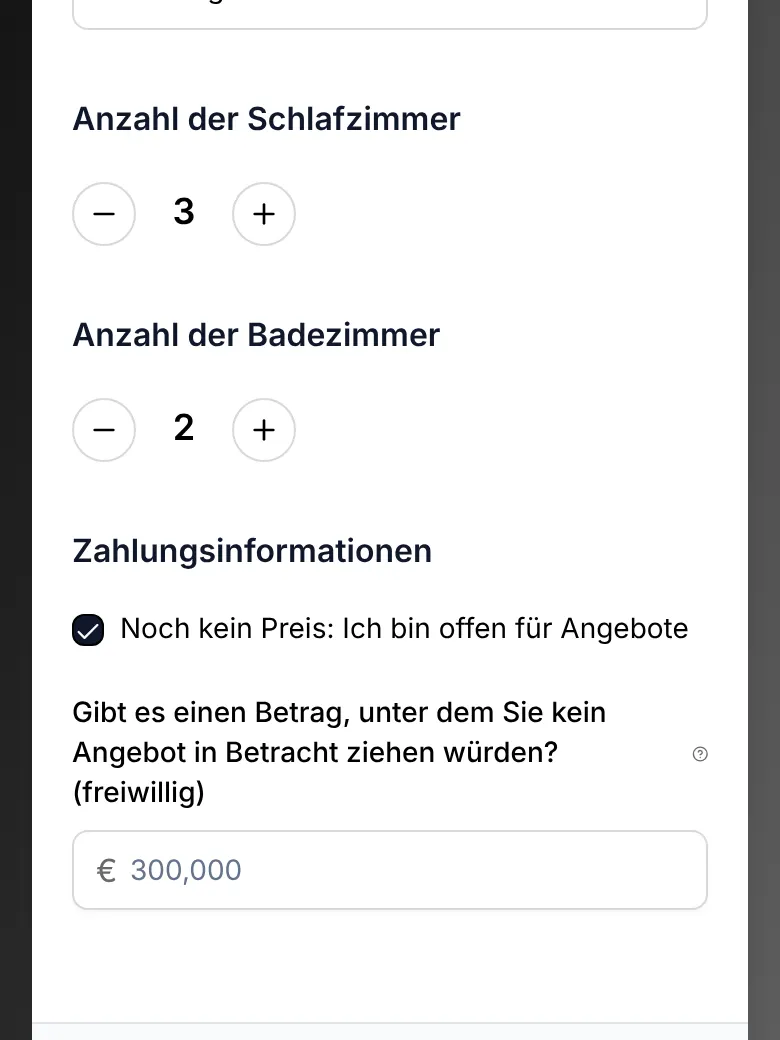 Das Inseratsformular, Schritt 2: Das Wichtigste prüfen