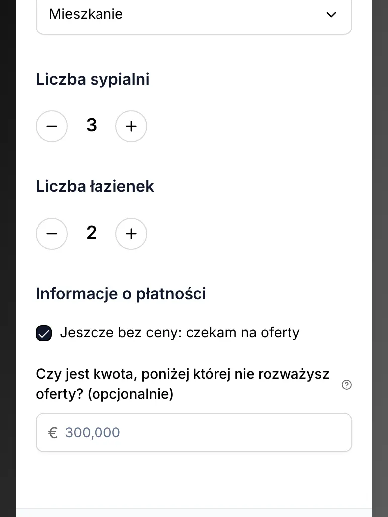 Formularz ogłoszenia, krok 2: Sprawdź podstawy