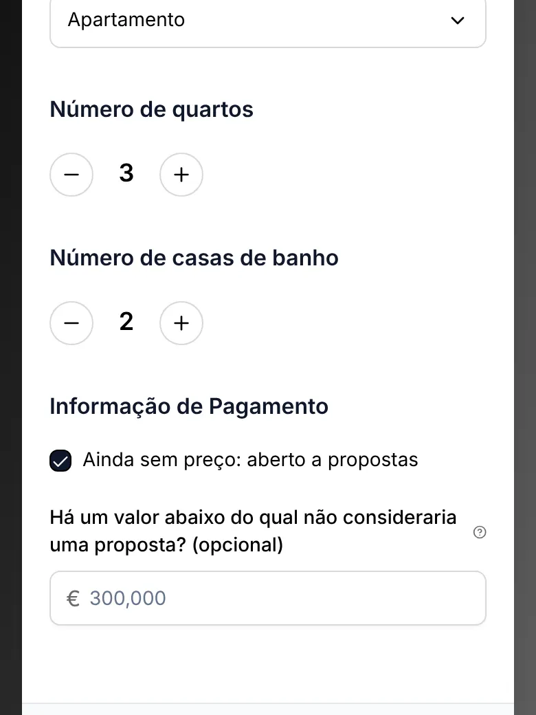 O formulário do anúncio, passo 2: Confirme o essencial
